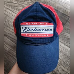 Budweiser Red and Blue Baseball Hat 100% Cotton